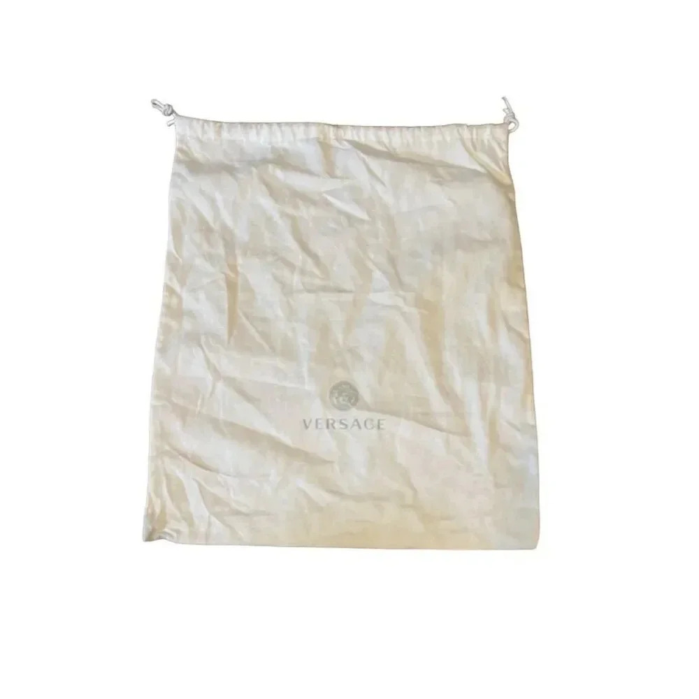 Versace Cream White Logo Drawstring Dust Bag
